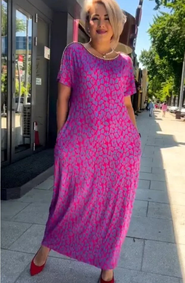 【M-3XL】2025 Modisches Print-Kleid in Übergröße