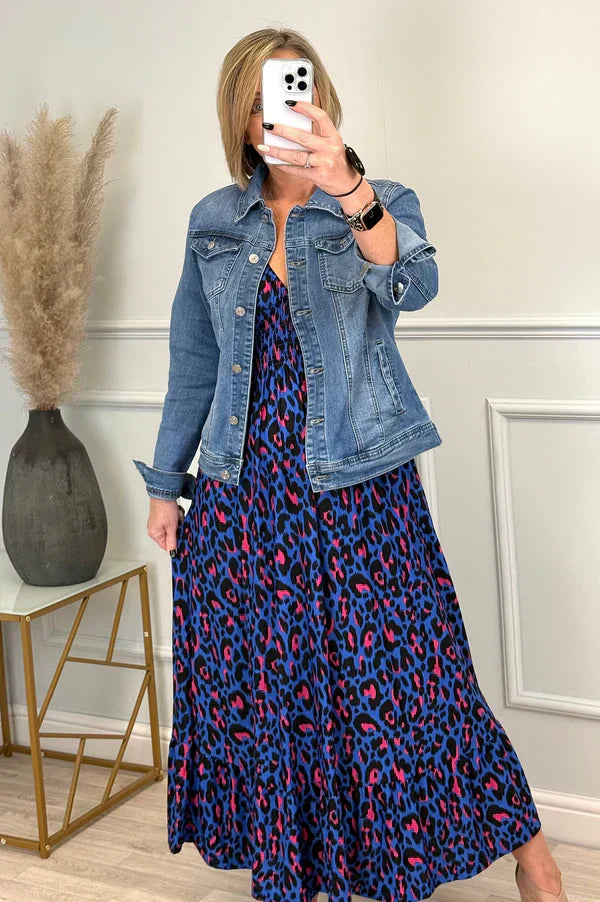 🌷Frühjahrs-Hot-Sale 49% Rabatt🍃Leopardenkleid mit geraffter Taille🌺Bequem mit guter Figur