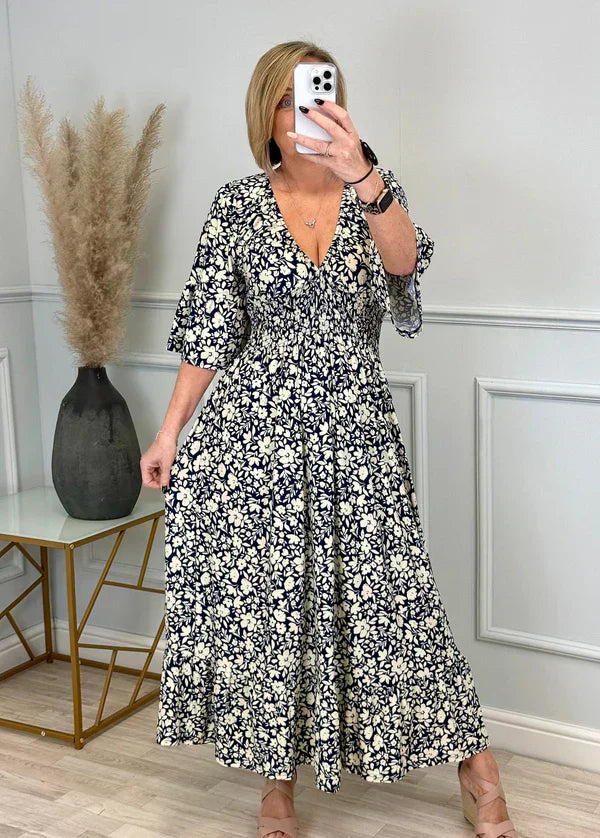 🌷Frühjahrs-Hot-Sale 49% Rabatt🍃Leopardenkleid mit geraffter Taille🌺Bequem mit guter Figur