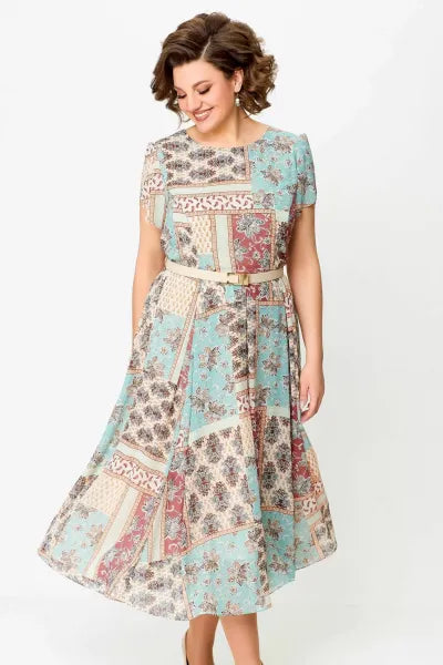 🔥HEISSER VERKAUF🔥2025 Bequemes und elegantes Kleid mit Patchwork-Print