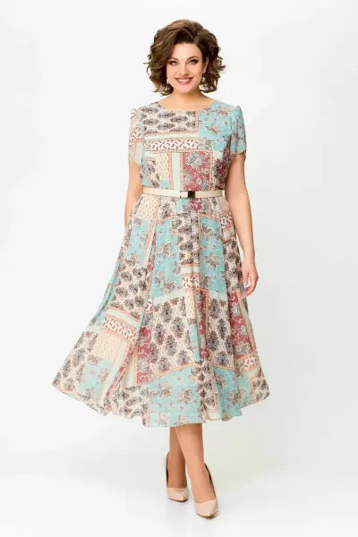 🔥HEISSER VERKAUF🔥2025 Bequemes und elegantes Kleid mit Patchwork-Print