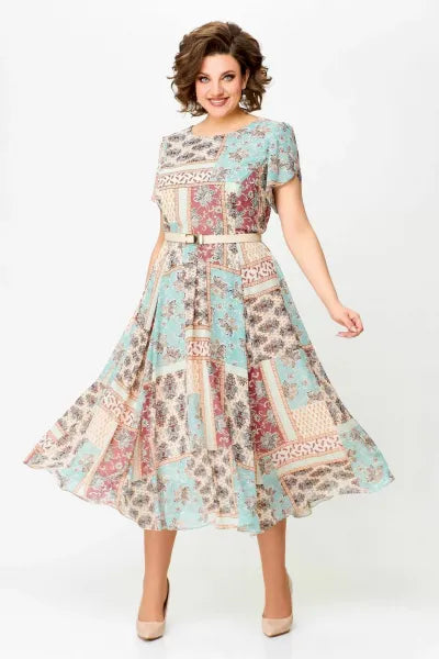 🔥HEISSER VERKAUF🔥2025 Bequemes und elegantes Kleid mit Patchwork-Print
