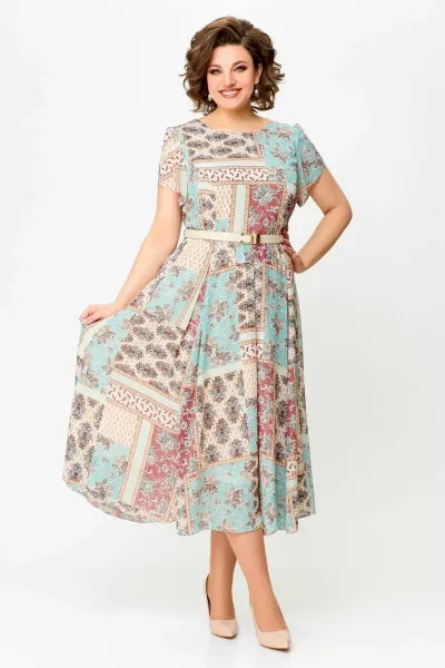 🔥HEISSER VERKAUF🔥2025 Bequemes und elegantes Kleid mit Patchwork-Print