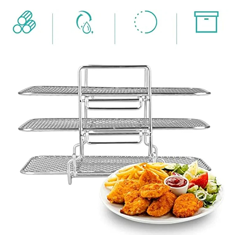 🔥Heißer Verkauf🔥(54% Rabatt)Edelstahl-Mehrschicht-Luftfritteusen-Dörrgestell