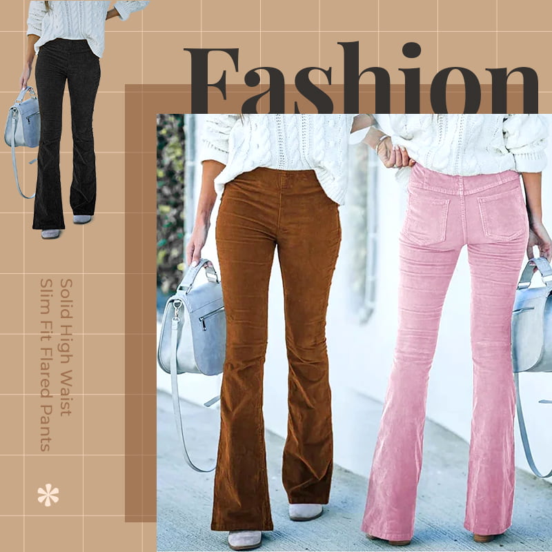 đ„âšHochtaillierte, schlanke Mikro-Cordhose mit elastischer Taille Lounge-Hose