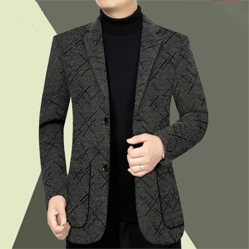 đ Klassisch-Fit Single Breasted Casual Blazer fĂŒr Herren