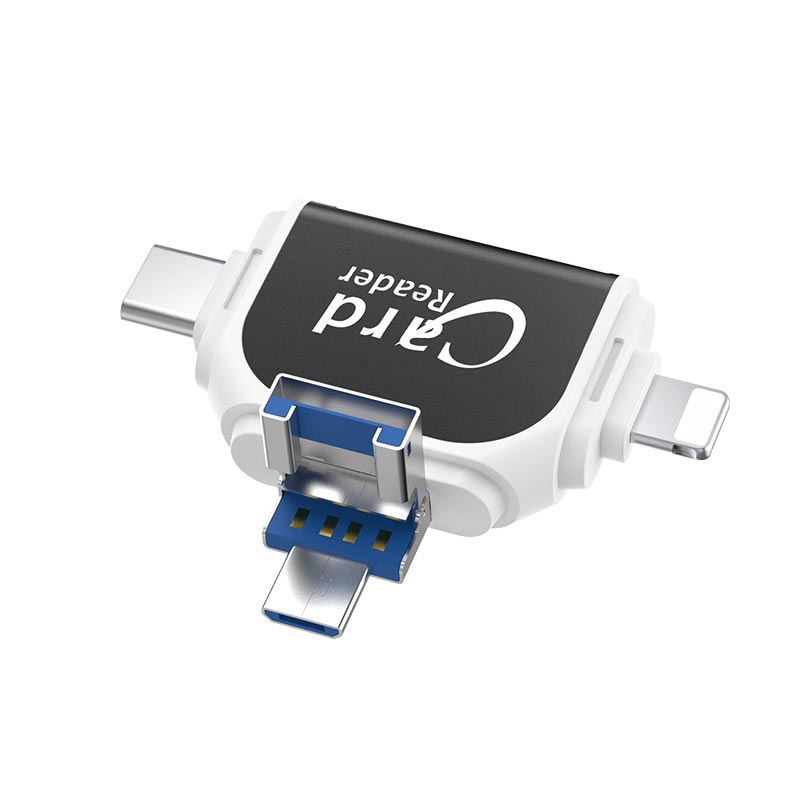 4-in-1-Universal-SD-TF-Kartenleser mit mehreren AnschlĂŒssen
