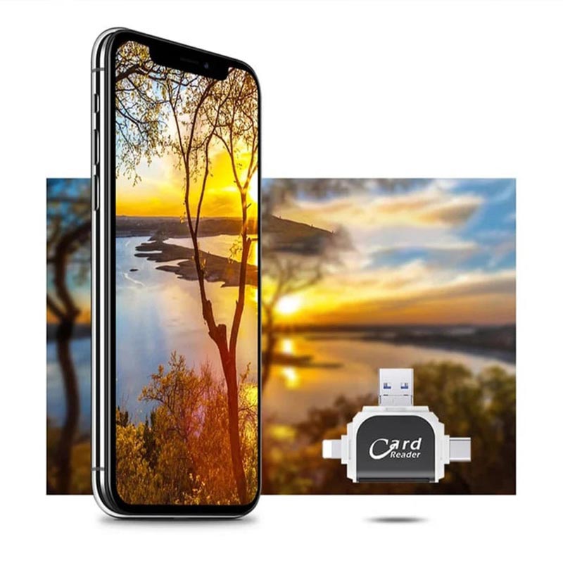 4-in-1-Universal-SD-TF-Kartenleser mit mehreren AnschlĂŒssen