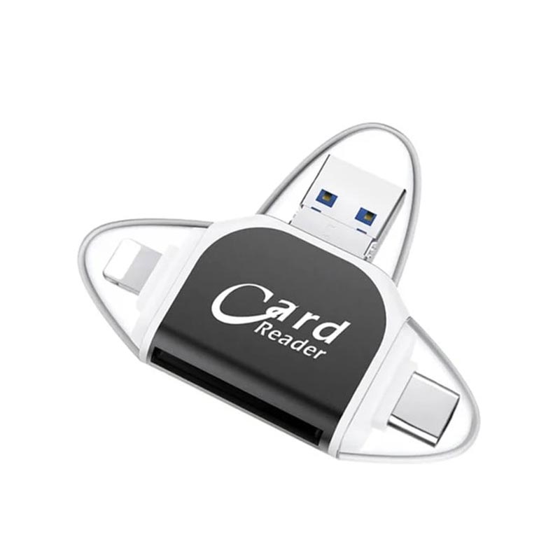4-in-1-Universal-SD-TF-Kartenleser mit mehreren AnschlĂŒssen