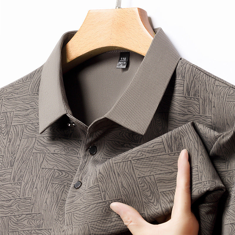 ✈️Kostenloser Versand beim Kauf von 2✈️Modisches, kühlendes, atmungsaktives, bedrucktes T-Shirt mit Revers für Herren