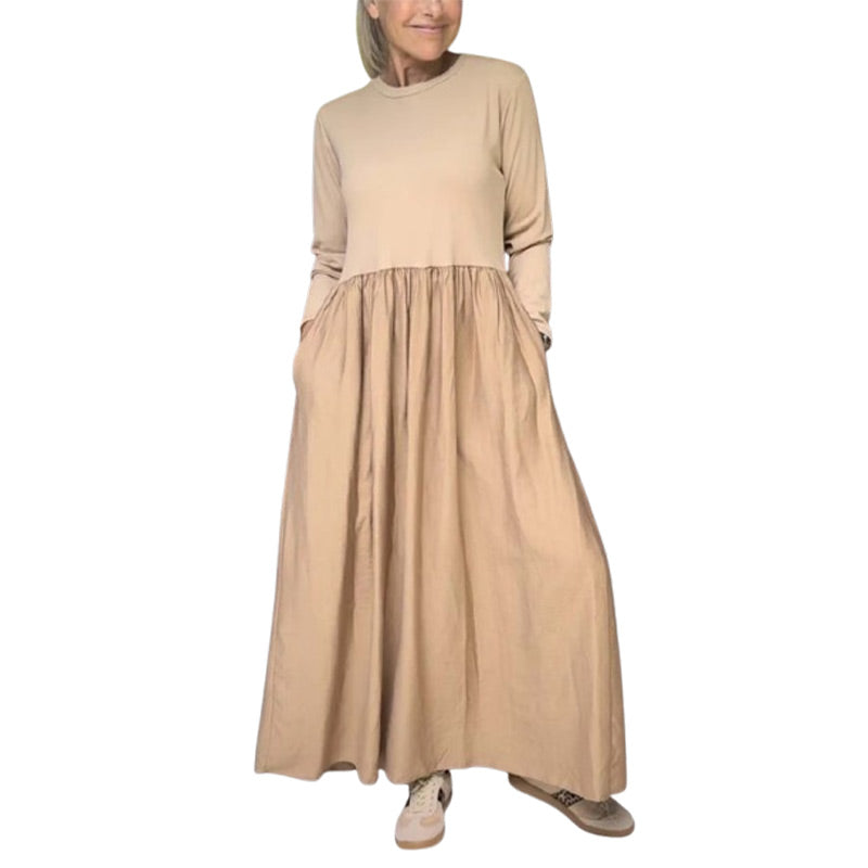 💖 Fließendes Midi-Strickkleid mit langen Ärmeln