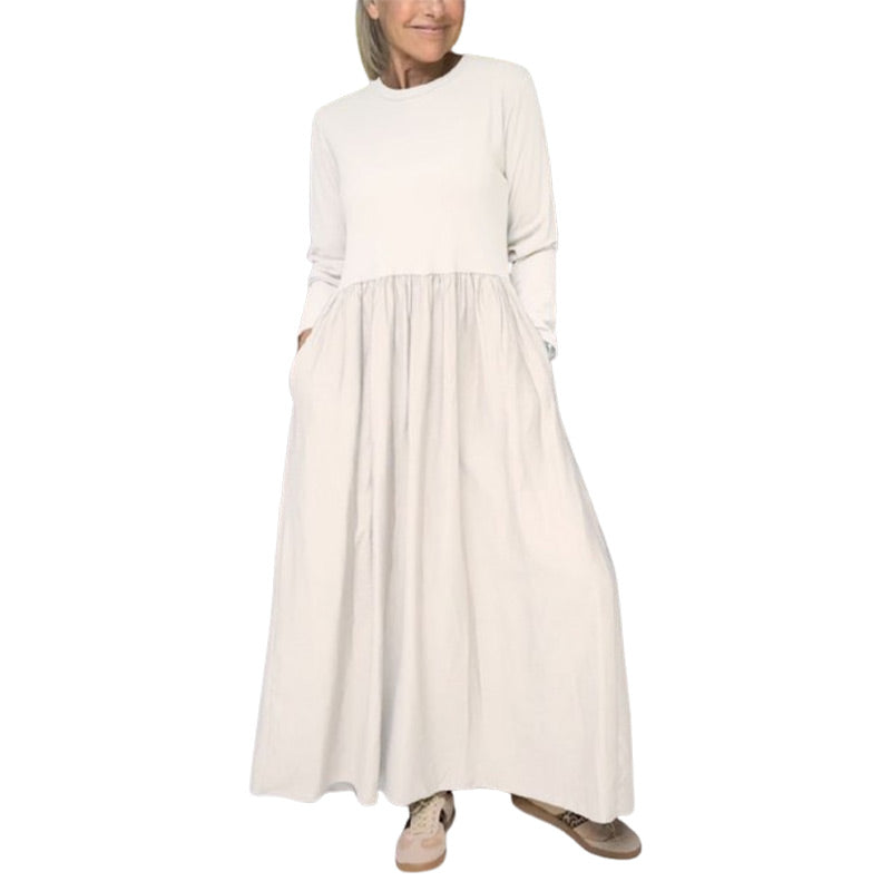 💖 Fließendes Midi-Strickkleid mit langen Ärmeln