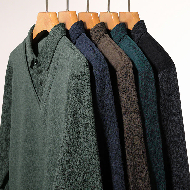 2-teiliges Langarmhemd für Herren in Layering-Optik