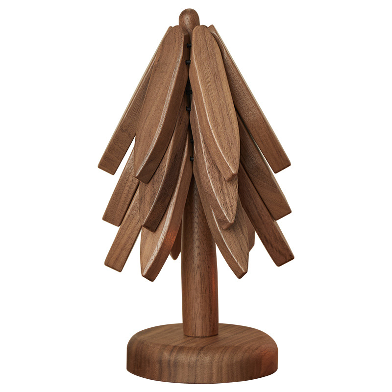 🧑🎄Heißer Weihnachtsverkauf🎄Isolierte Untersetzer Massivholz-Weihnachtsbaum-Untersetzer