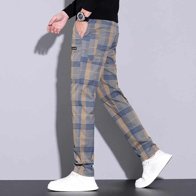 đ„HeiĂer Verkauf(50% Rabatt)đ„LĂ€ssige Herren Karo-Hose mit Taschen