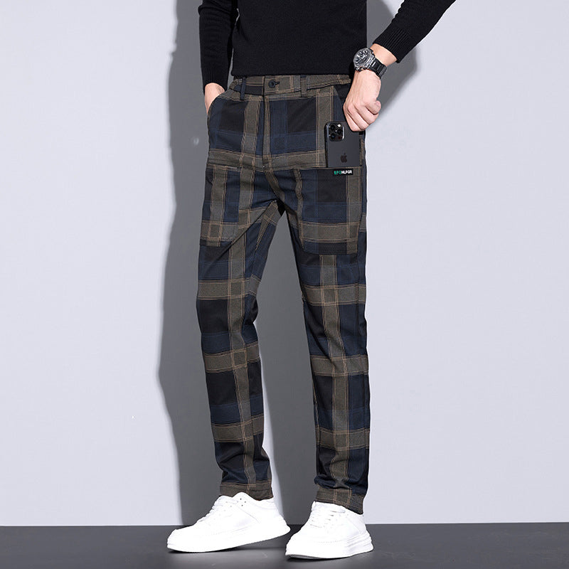 đ„HeiĂer Verkauf(50% Rabatt)đ„LĂ€ssige Herren Karo-Hose mit Taschen