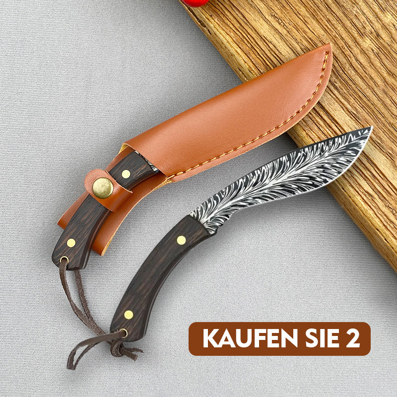 Scharfes Edelstahlmesser mit Feder-Muster