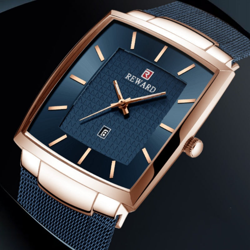 ✨LAST DAY SALE 50% RABATT✨ Ultradünne Herrenuhr mit quadratischem Maschengürtel und Quarz