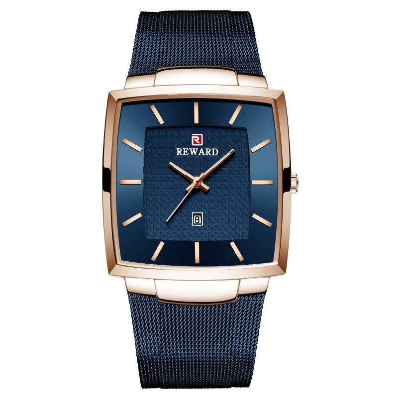 ✨LAST DAY SALE 50% RABATT✨ Ultradünne Herrenuhr mit quadratischem Maschengürtel und Quarz
