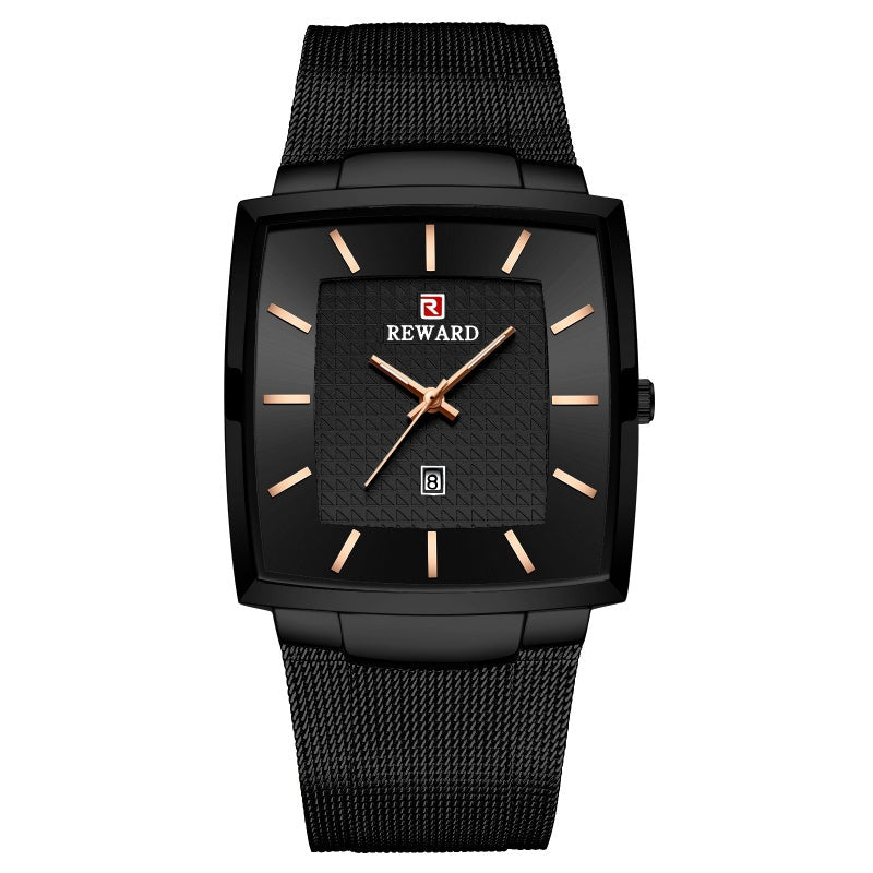 ✨LAST DAY SALE 50% RABATT✨ Ultradünne Herrenuhr mit quadratischem Maschengürtel und Quarz