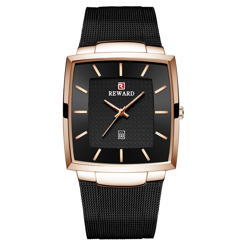 ✨LAST DAY SALE 50% RABATT✨ Ultradünne Herrenuhr mit quadratischem Maschengürtel und Quarz