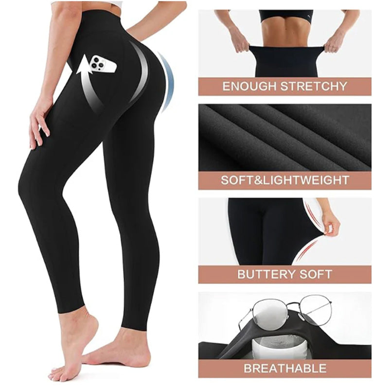 Figurformende High-Waist-Trainingsleggings zur Po-Lifting und Bauchweg mit Seitentasche