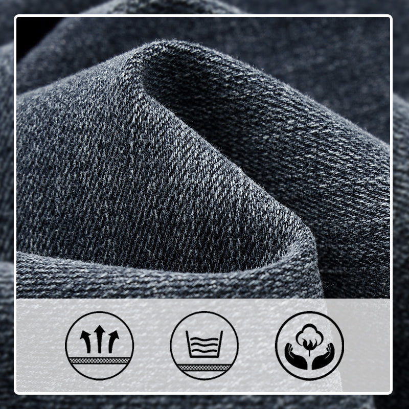 Herren bedruckte Slim-Fit-Jeans mit geradem Bein