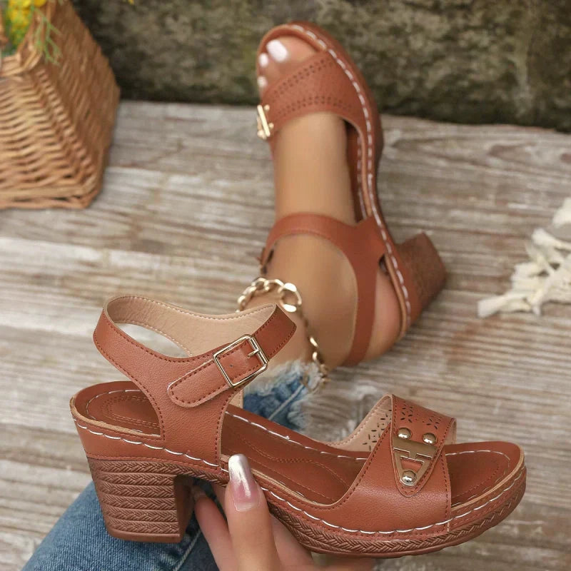 Damen Sandalen mit Blockabsatz