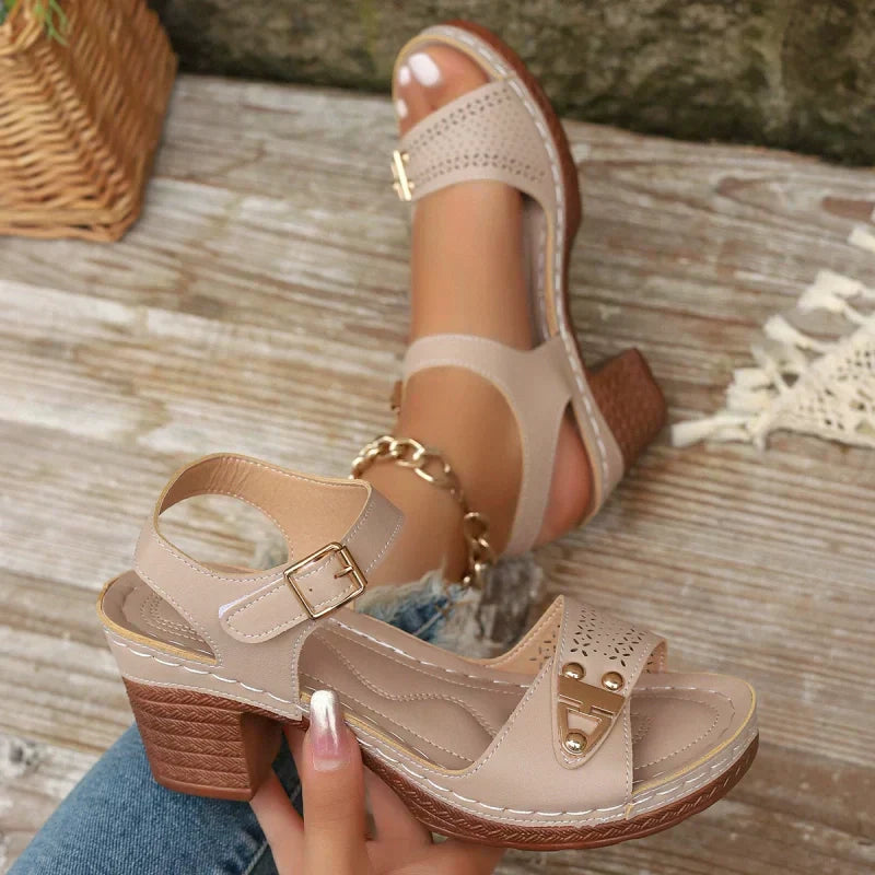 Damen Sandalen mit Blockabsatz