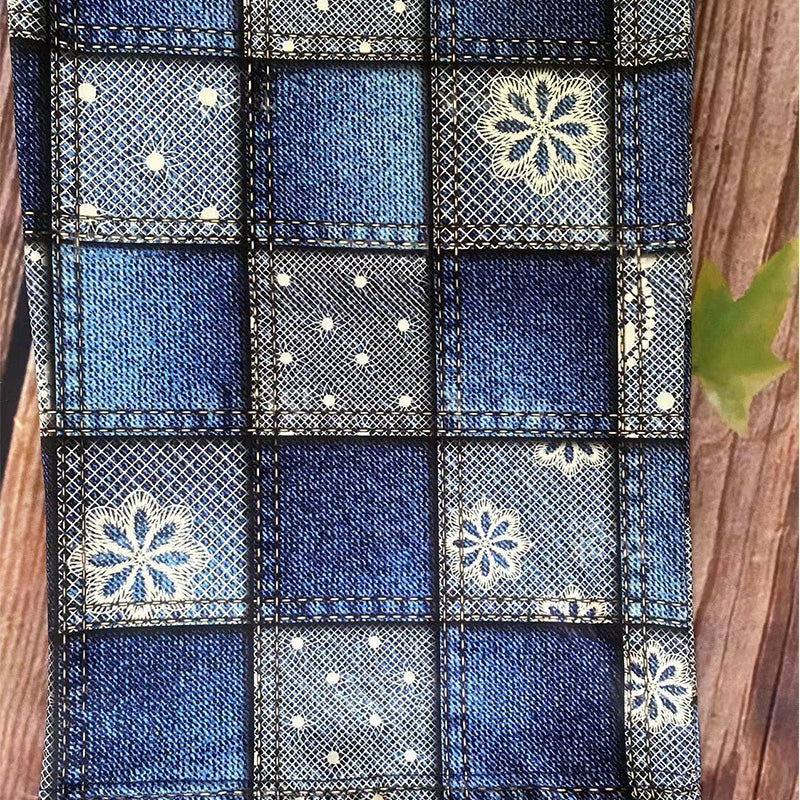 Patchwork-Damenhose mit weitem Bein