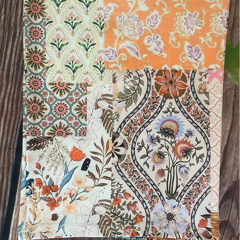 Patchwork-Damenhose mit weitem Bein
