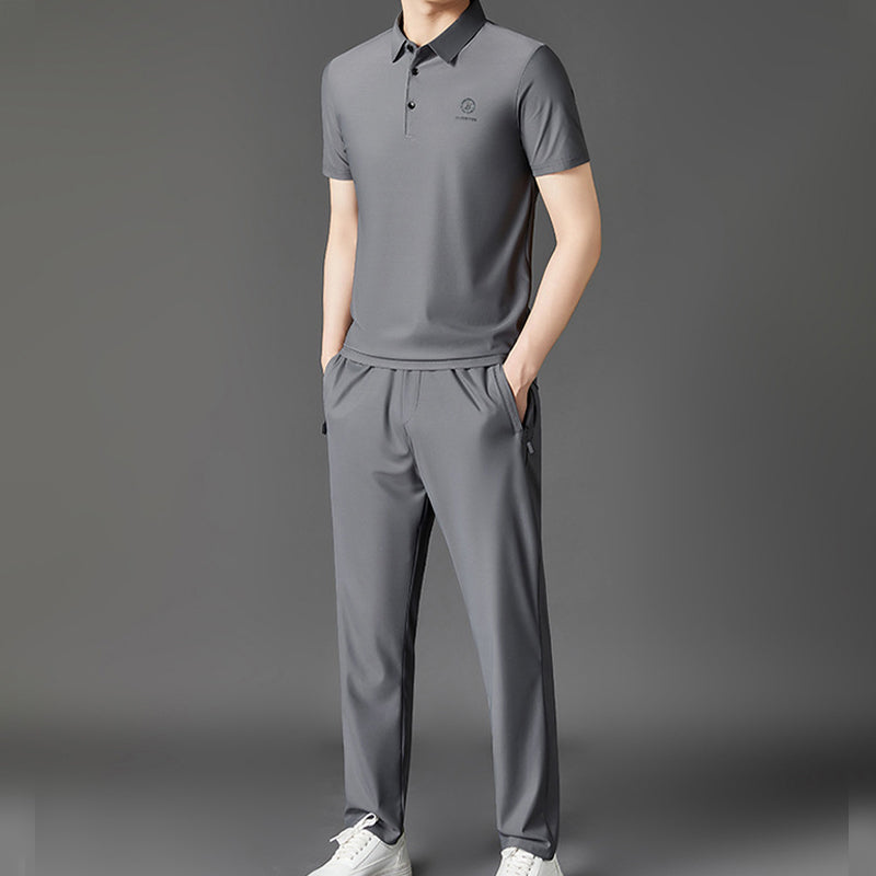Herren 2-teiliges Set: Kurzarm-Oberteil & Hose mit elastischem Bund