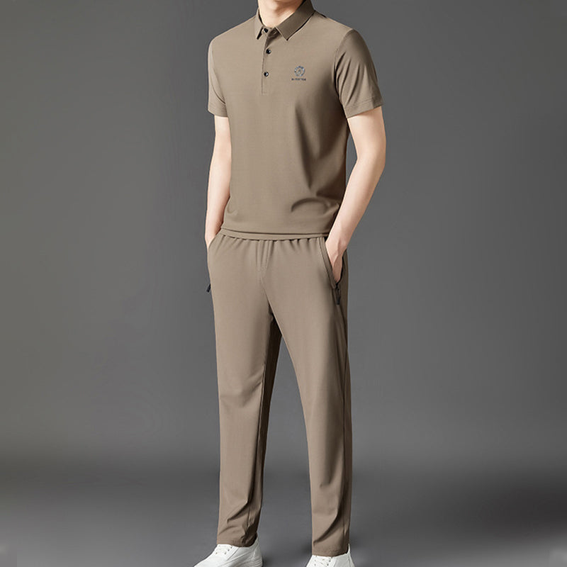 Herren 2-teiliges Set: Kurzarm-Oberteil & Hose mit elastischem Bund