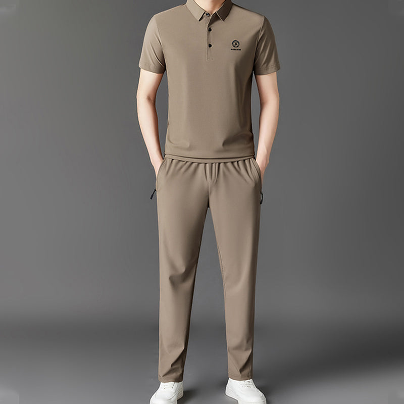 Herren 2-teiliges Set: Kurzarm-Oberteil & Hose mit elastischem Bund