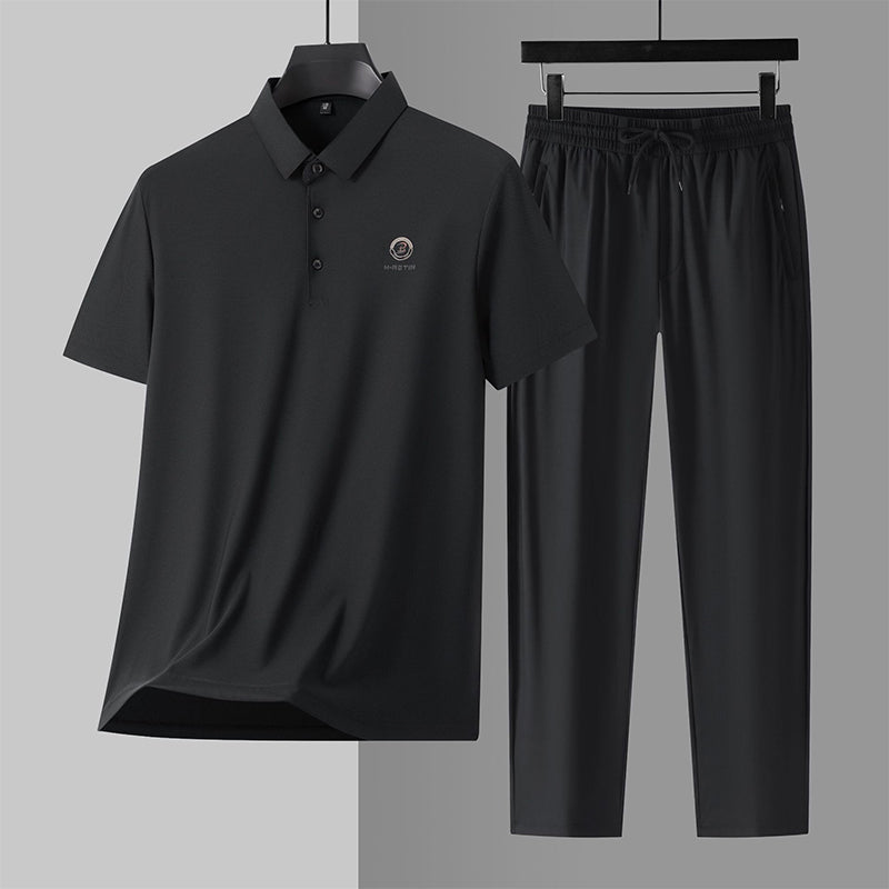 Herren 2-teiliges Set: Kurzarm-Oberteil & Hose mit elastischem Bund