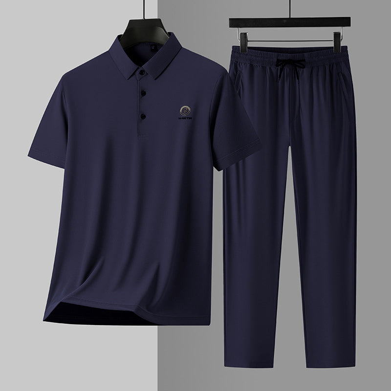 Herren 2-teiliges Set: Kurzarm-Oberteil & Hose mit elastischem Bund