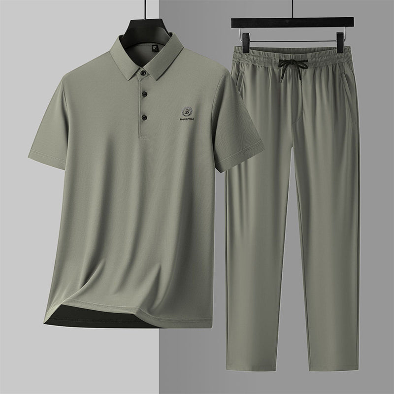 Herren 2-teiliges Set: Kurzarm-Oberteil & Hose mit elastischem Bund
