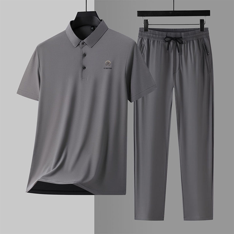 Herren 2-teiliges Set: Kurzarm-Oberteil & Hose mit elastischem Bund