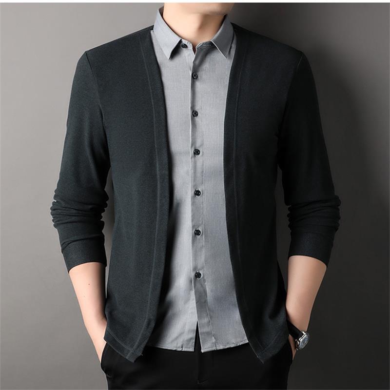 đ„HEIĂER VERKAUF 49% RABATTđ„ MĂ€nner gefĂ€lschter zweiteiliger Hemdkragen Strickjacke Strickjangel