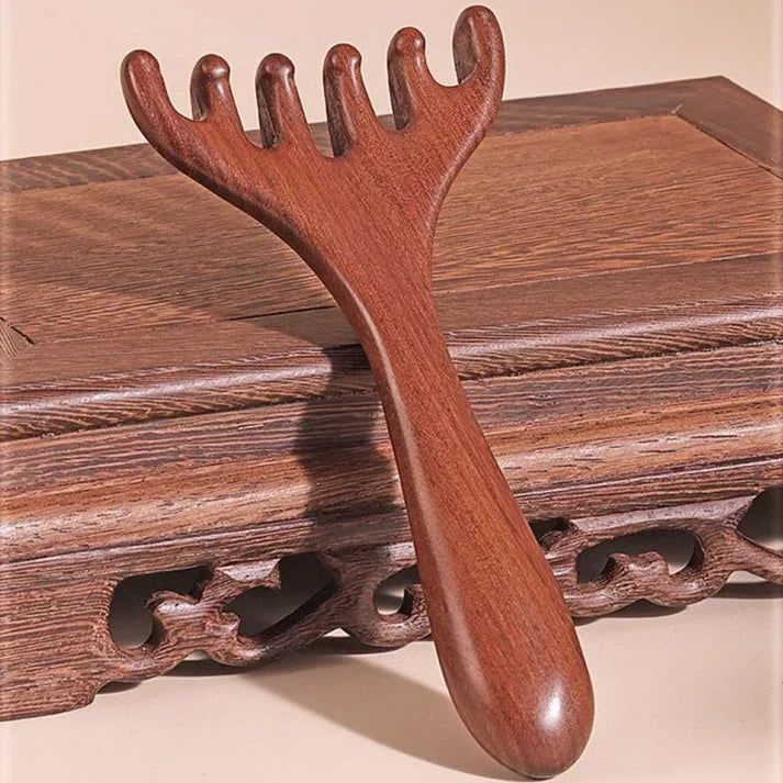 Naturstein-Massageset: Schabbrett, Fingerclip und eiförmiges Massagegerät