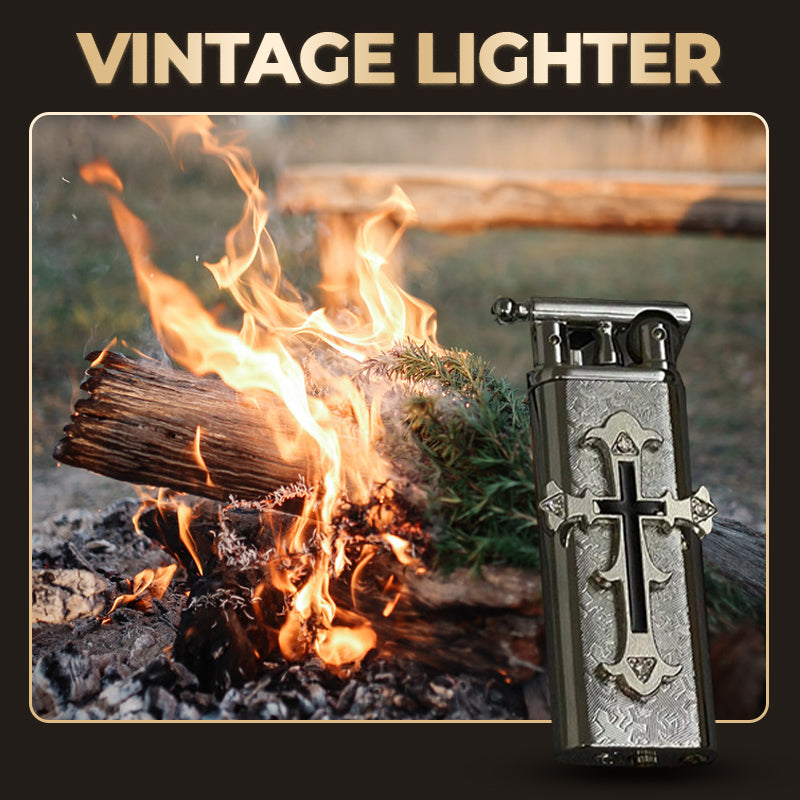 💖Heißer Verkauf 50% Rabatt auf💖stilvolles Vintage-Feuerzeug mit Kreuz-Design