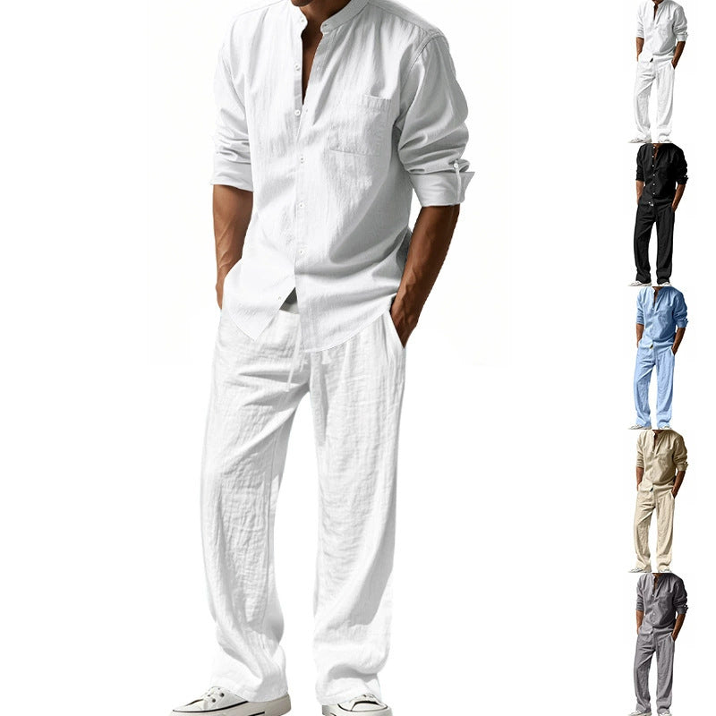 đ„LĂ€ssiges, atmungsaktives Herren-Set aus Hemd und Hose