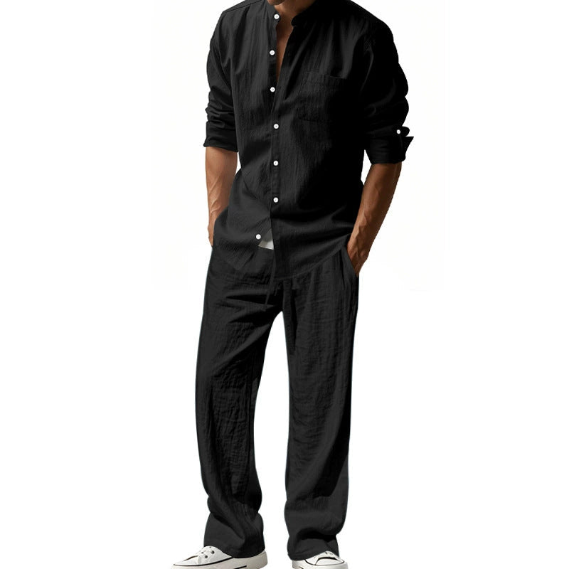 đ„LĂ€ssiges, atmungsaktives Herren-Set aus Hemd und Hose
