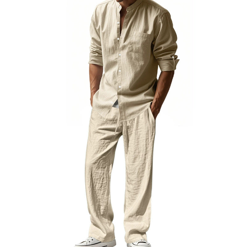 đ„LĂ€ssiges, atmungsaktives Herren-Set aus Hemd und Hose
