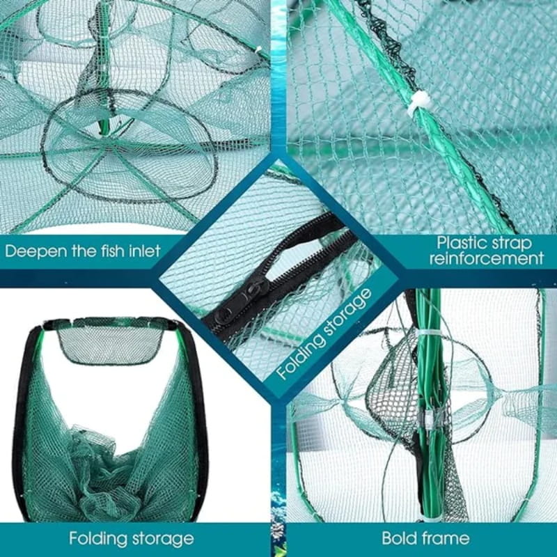 🚨 50% RABATT! 🚨 Automatisches Klapp-Netz für Angler - Verstärktes Fangnetz aus Nylon, Keschernetz mit Teleskopstiel 🎣✨