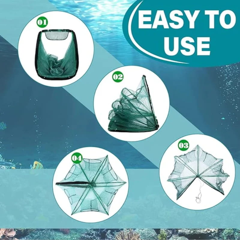 🚨 50% RABATT! 🚨 Automatisches Klapp-Netz für Angler - Verstärktes Fangnetz aus Nylon, Keschernetz mit Teleskopstiel 🎣✨