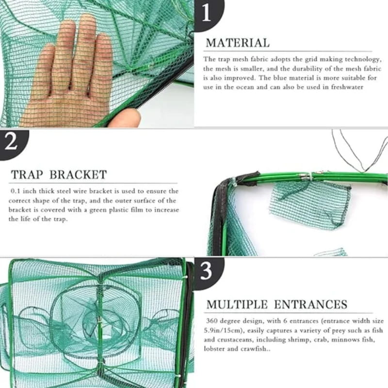 🚨 50% RABATT! 🚨 Automatisches Klapp-Netz für Angler - Verstärktes Fangnetz aus Nylon, Keschernetz mit Teleskopstiel 🎣✨
