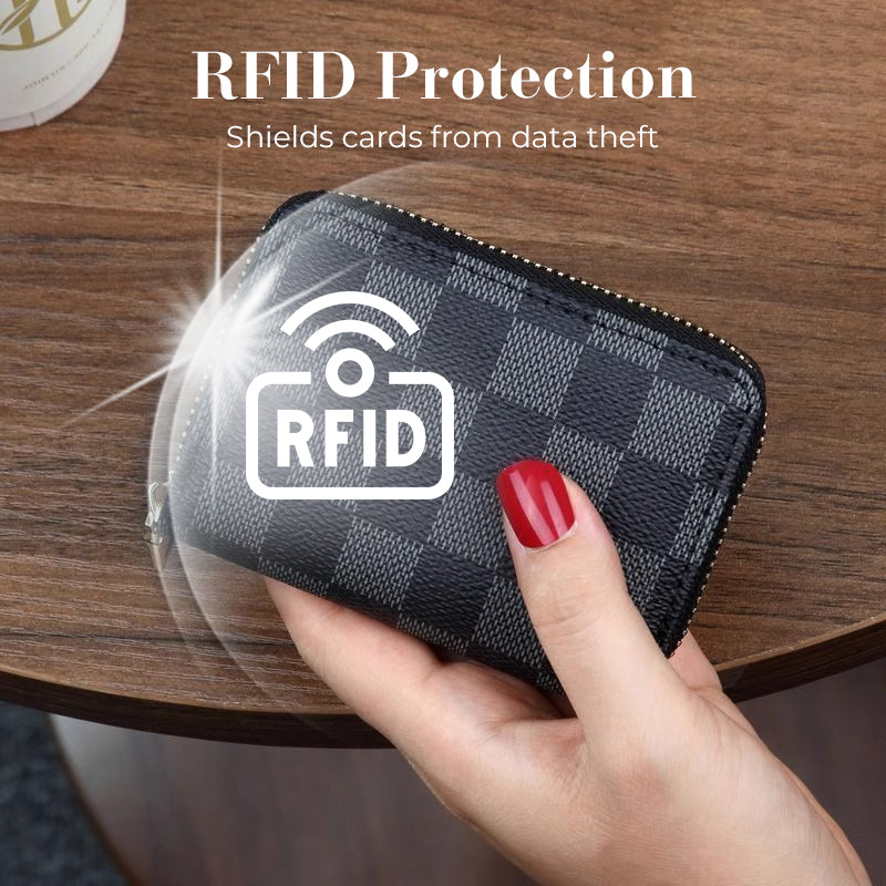 Geldbörse mit Reißverschluss für Kreditkarten mit RFID-Sperre