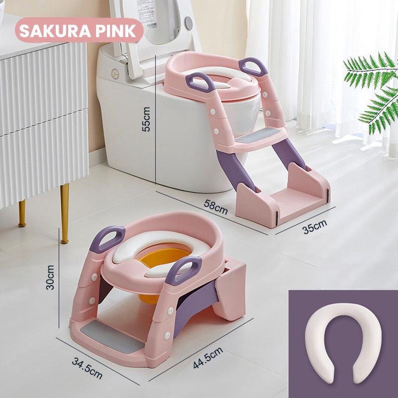 🚽50 % RABATT⏰ Kinder‑Toilettensitz mit Treppe, PU‑gepolstert & höhenverstellbar – sicher & bequem fürs Töpfchentraining