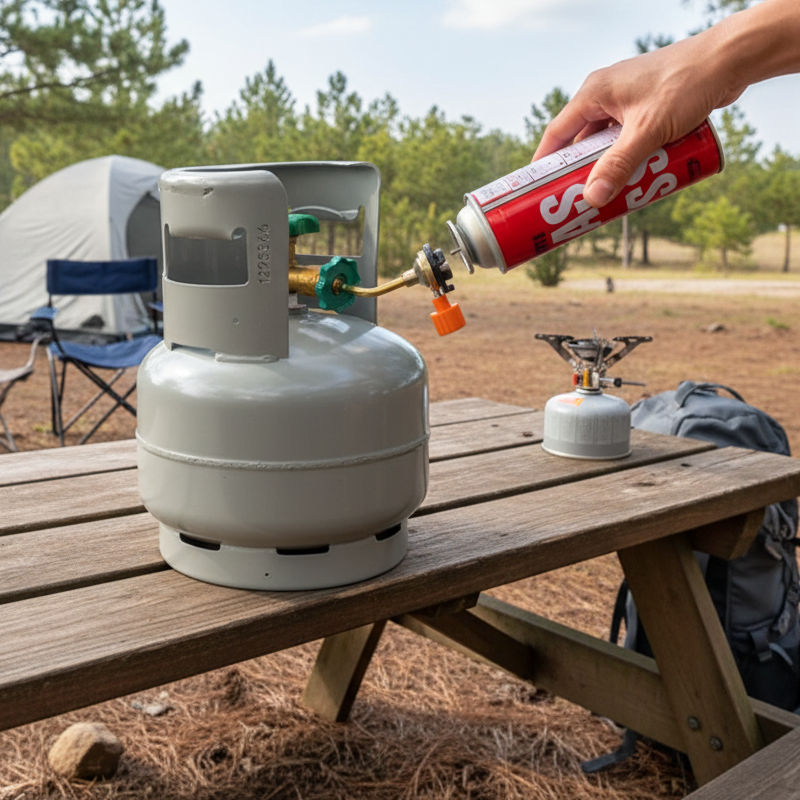 Gasflaschen-Nachfüllwerkzeug für Outdoor-Kocher